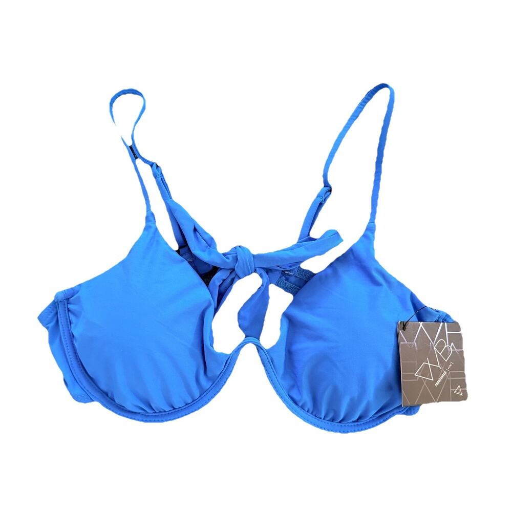 New VYB Vicious Young Babes Royal Blue Nova Underwire Swim Top Women's L $52 NWT